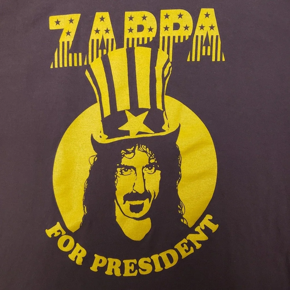 Fruit of the Loom Frank Zappa For President Graphic Tee Brown Mens XL Shirt